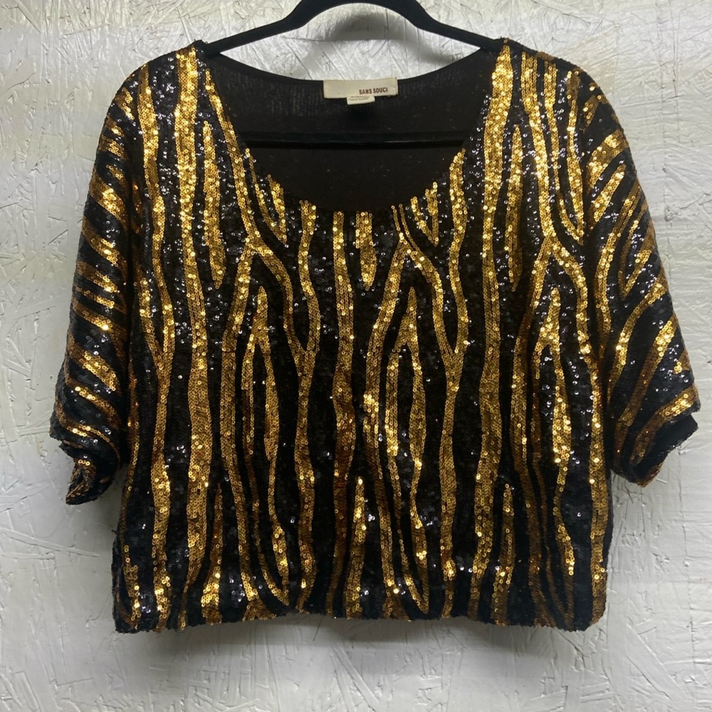 Animal print sequence top